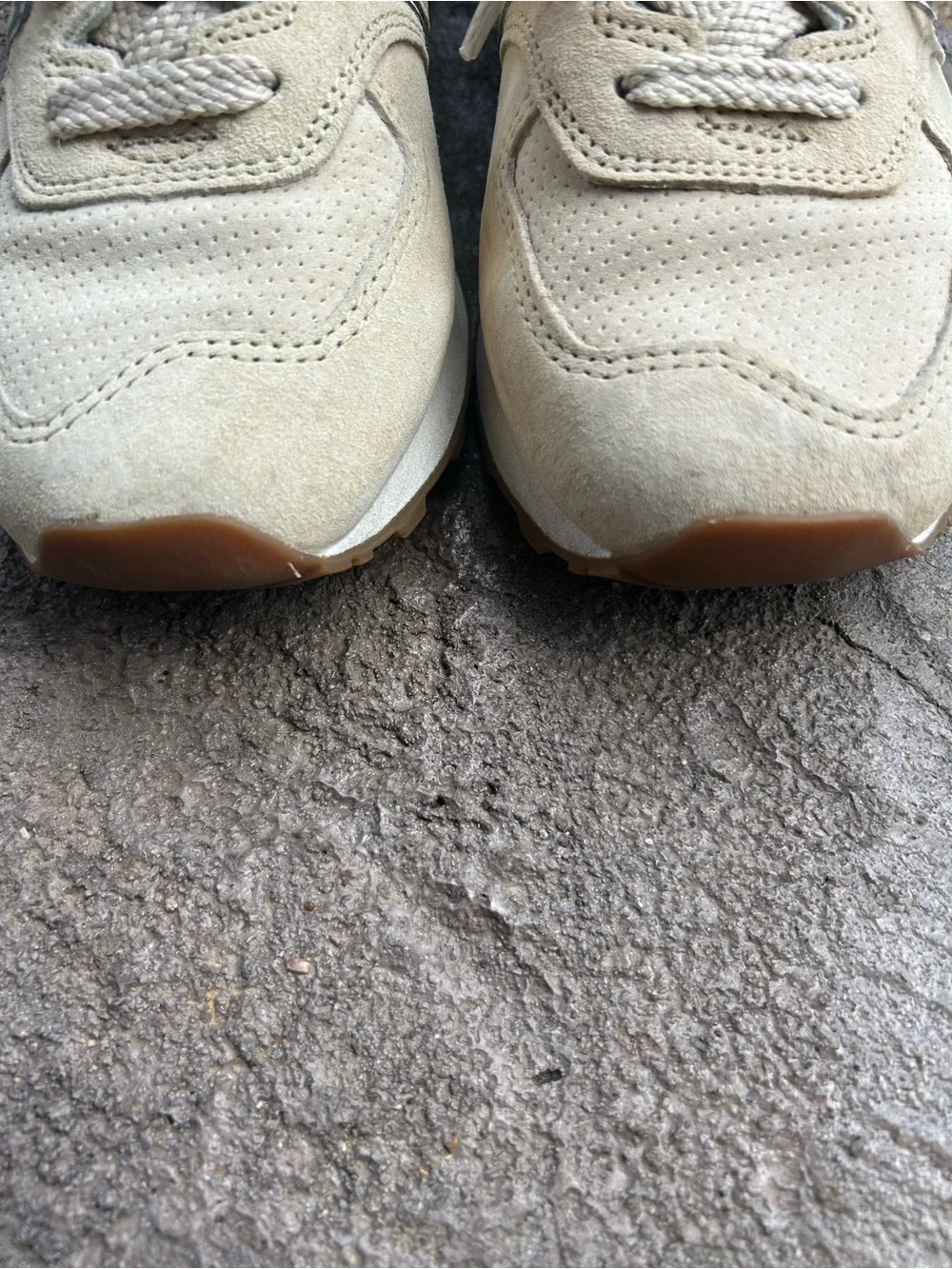 New Balance 574 Sneaker Beige & White ‎  Womens 6.5 / Mens 5